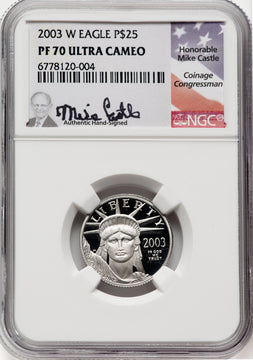2003-W $25 Quarter-Ounce Platinum Eagle Statue of Liberty DC NGC PF70
