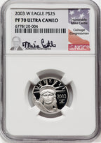 2003-W $25 Quarter-Ounce Platinum Eagle Statue of Liberty DC NGC PF70