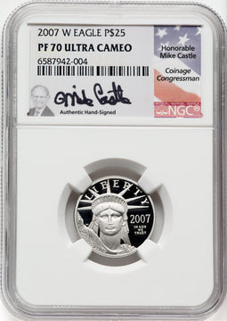 2007-W $25 Quarter-Ounce Platinum Eagle Statue of Liberty DC NGC PF70
