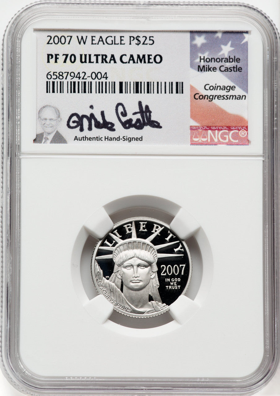 2007-W $25 Quarter-Ounce Platinum Eagle Statue of Liberty DC NGC PF70
