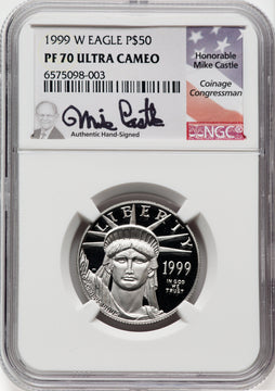 1999-W $50 Half-Ounce Platinum Eagle Statue of Liberty DC NGC PF70