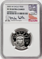 2003-W $50 Half-Ounce Platinum Eagle DC NGC PF70