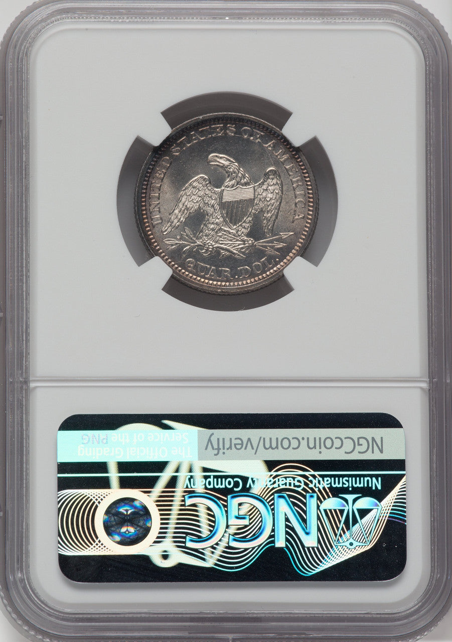 1863 25C Seated Quarter NGC MS65