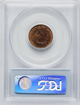 1873 1C CLOSED 3 RB CAC Indian Cent PCGS MS65