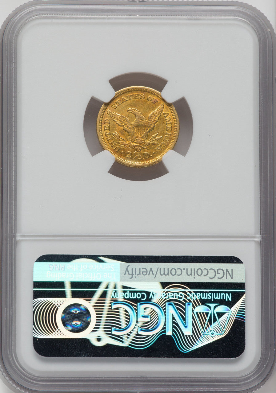 1844-D $2.50 Liberty Quarter Eagle NGC AU55