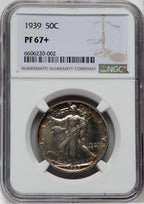 1939 50C NGC Plus Proof Walking Liberty Half Dollar NGC PR67+
