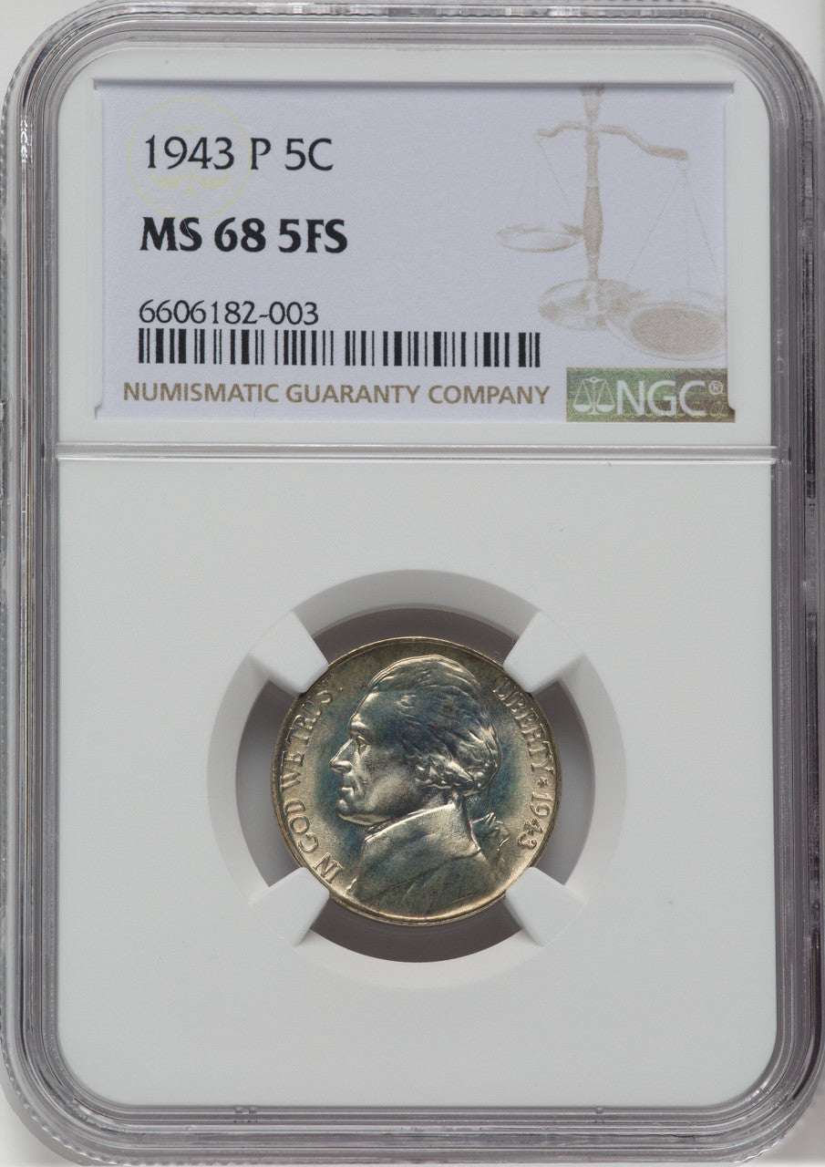 1943-P 5C FS Jefferson Nickel NGC MS68