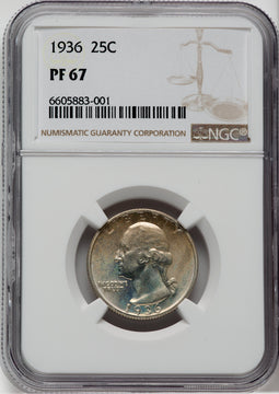 1936 25C Proof Washington Quarter NGC PR67