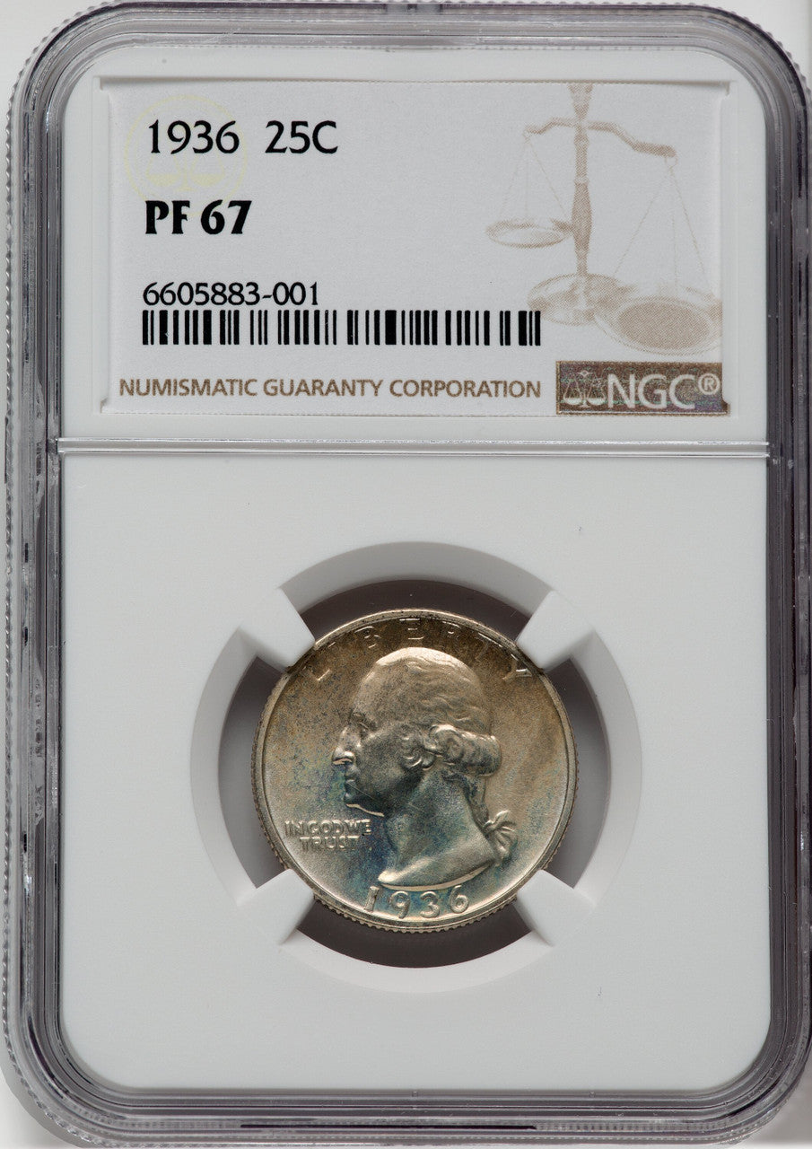 1936 25C Proof Washington Quarter NGC PR67