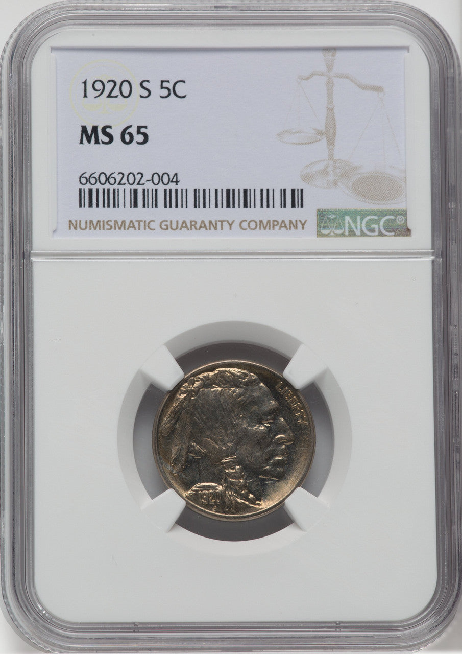 1920-S 5C Buffalo Nickel NGC MS65
