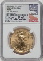 2006-W $50 One-Ounce Gold Eagle 20th Anniversary NGC MS70 Castle