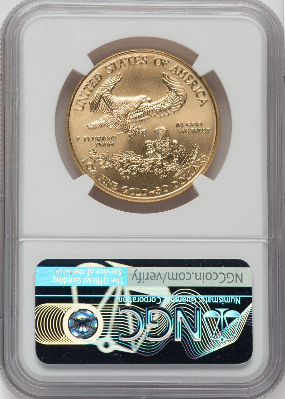 2006-W $50 One-Ounce Gold Eagle 20th Anniversary NGC MS70 Castle