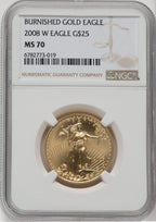 2008-W $25 Half-Ounce Gold Eagle Burnished NGC MS70