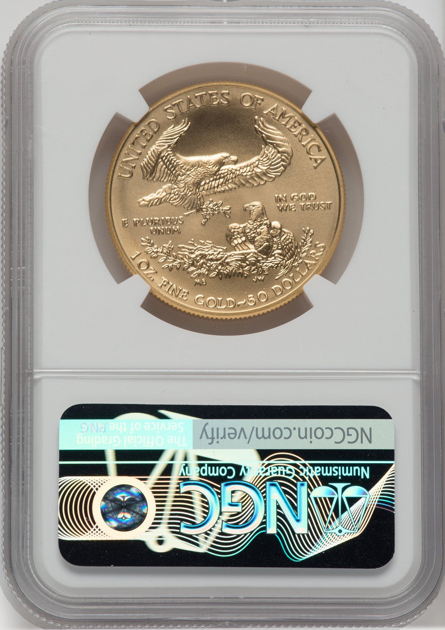 2018-W G$50 One Ounce Burnished Gold Eagle NGC MS70