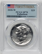 2020-W $25 Palladium First Strike PCGS MS70