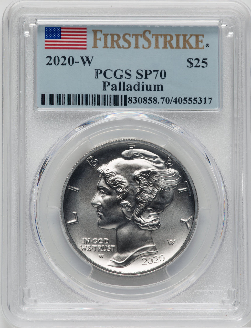 2020-W $25 Palladium First Strike PCGS MS70