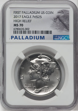 2017 $25 First Palladium US Eagle NGC MS70