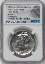 2017 $25 First Palladium US Eagle NGC MS70