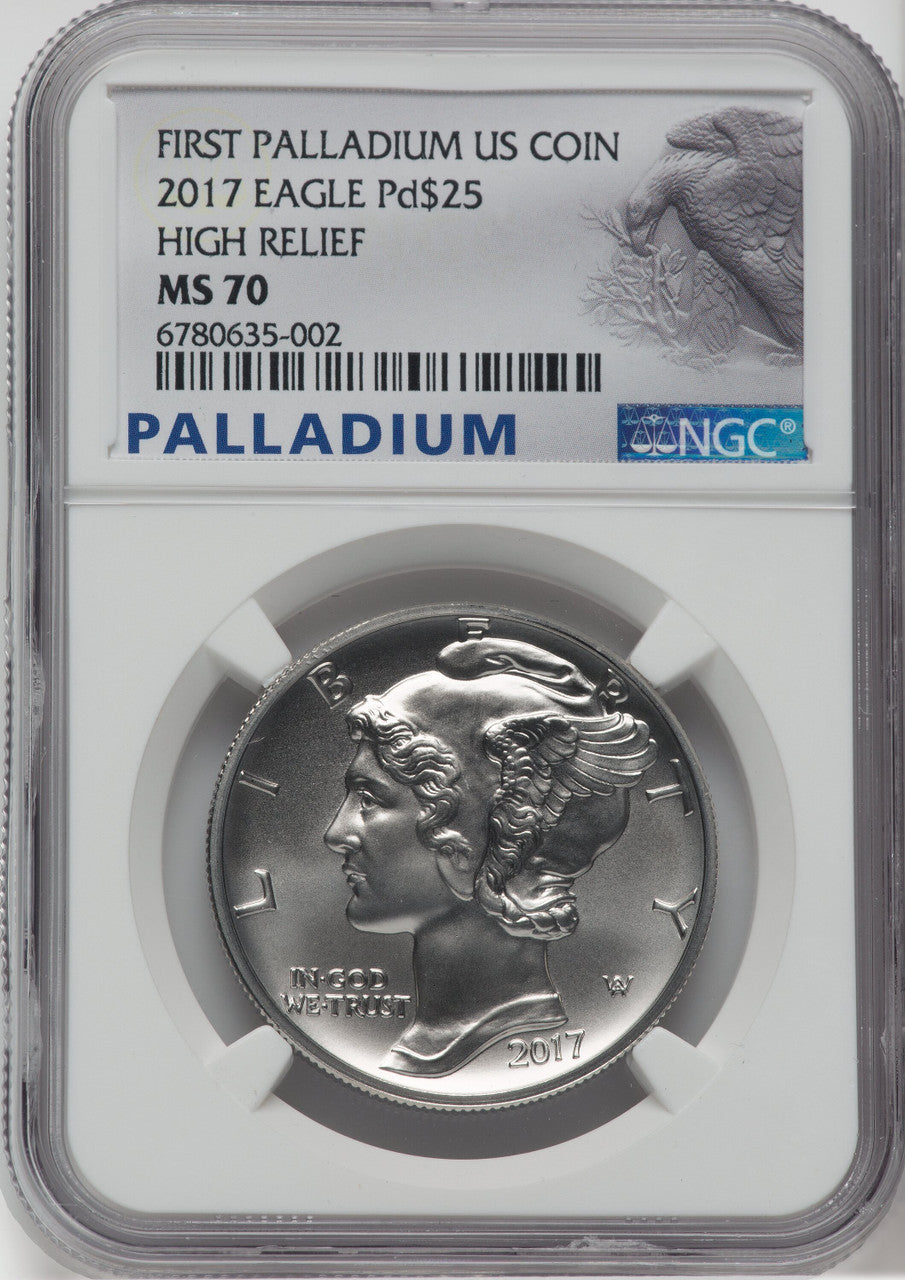 2017 $25 First Palladium US Eagle NGC MS70