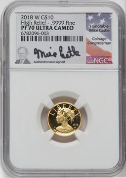 2018-W $10 American Liberty High Relief NGC PF70