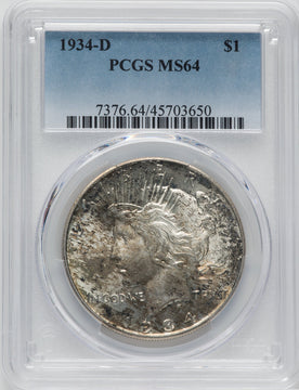 1934-D $1 Peace Dollar PCGS MS64