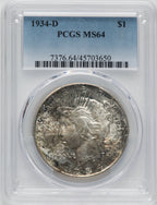 1934-D $1 Peace Dollar PCGS MS64