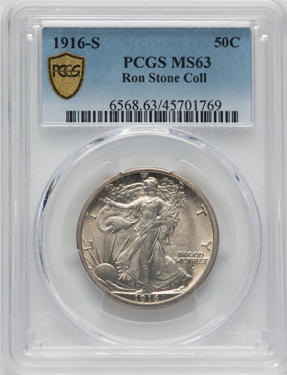 1916-S 50C Walking Liberty Half Dollar PCGS MS63
