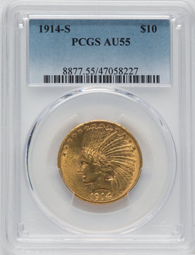 1914-S $10 Indian Eagle PCGS AU55