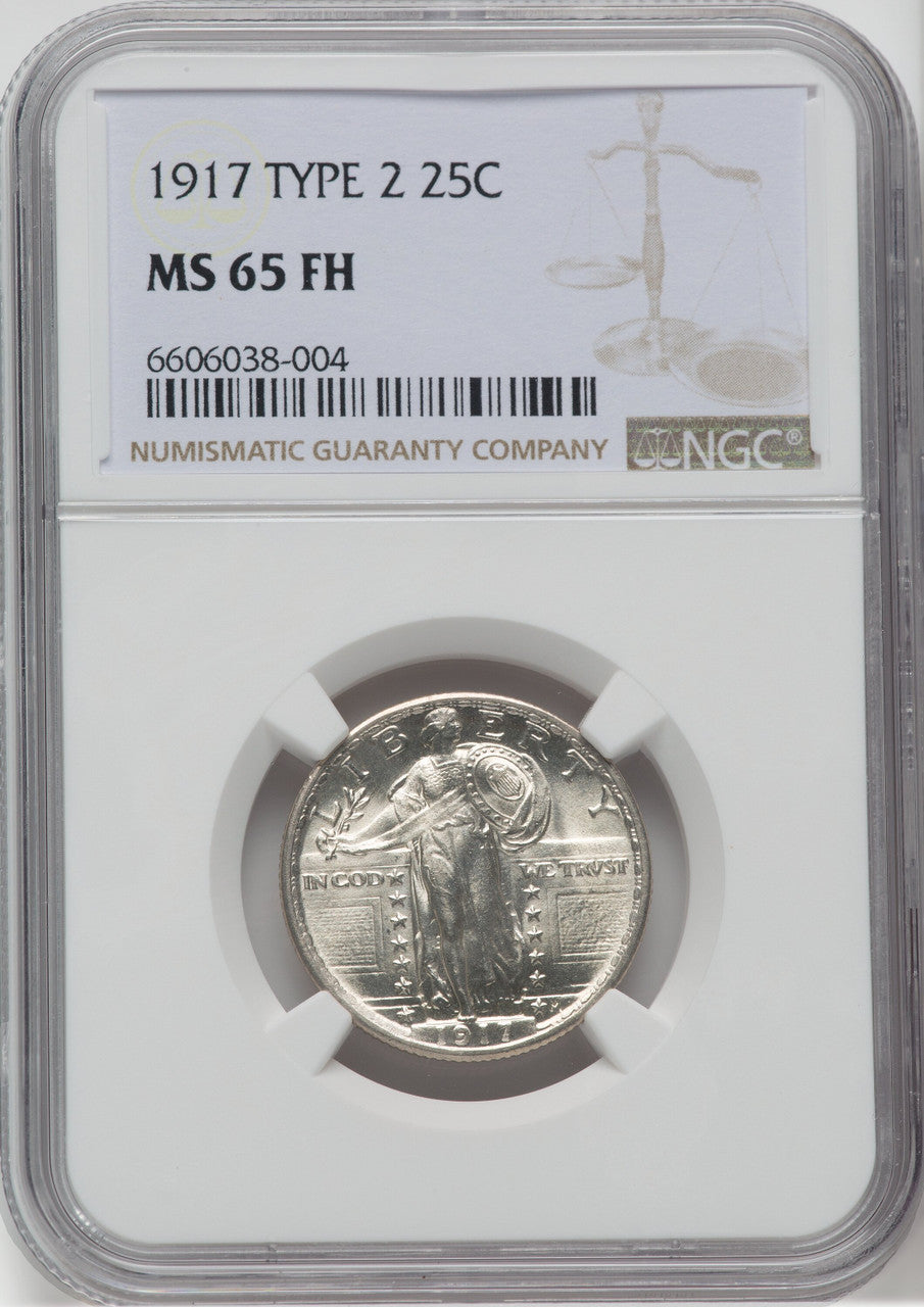 1917 25C Type Two FH Standing Liberty Quarter NGC MS65