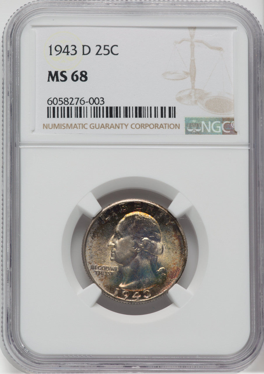 1943-D 25C Washington Quarter NGC MS68