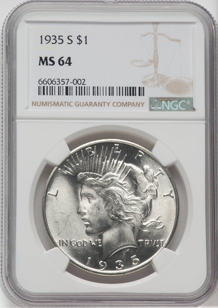 1935-S $1 Peace Dollar NGC MS64