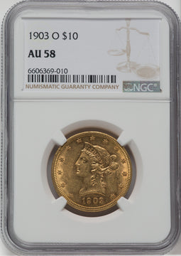 1903-O $10 Liberty Eagle NGC AU58