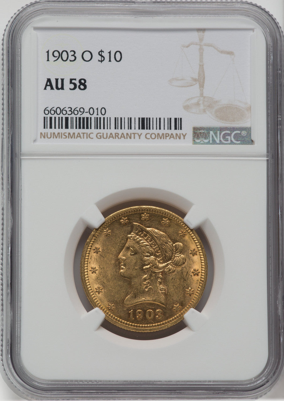 1903-O $10 Liberty Eagle NGC AU58