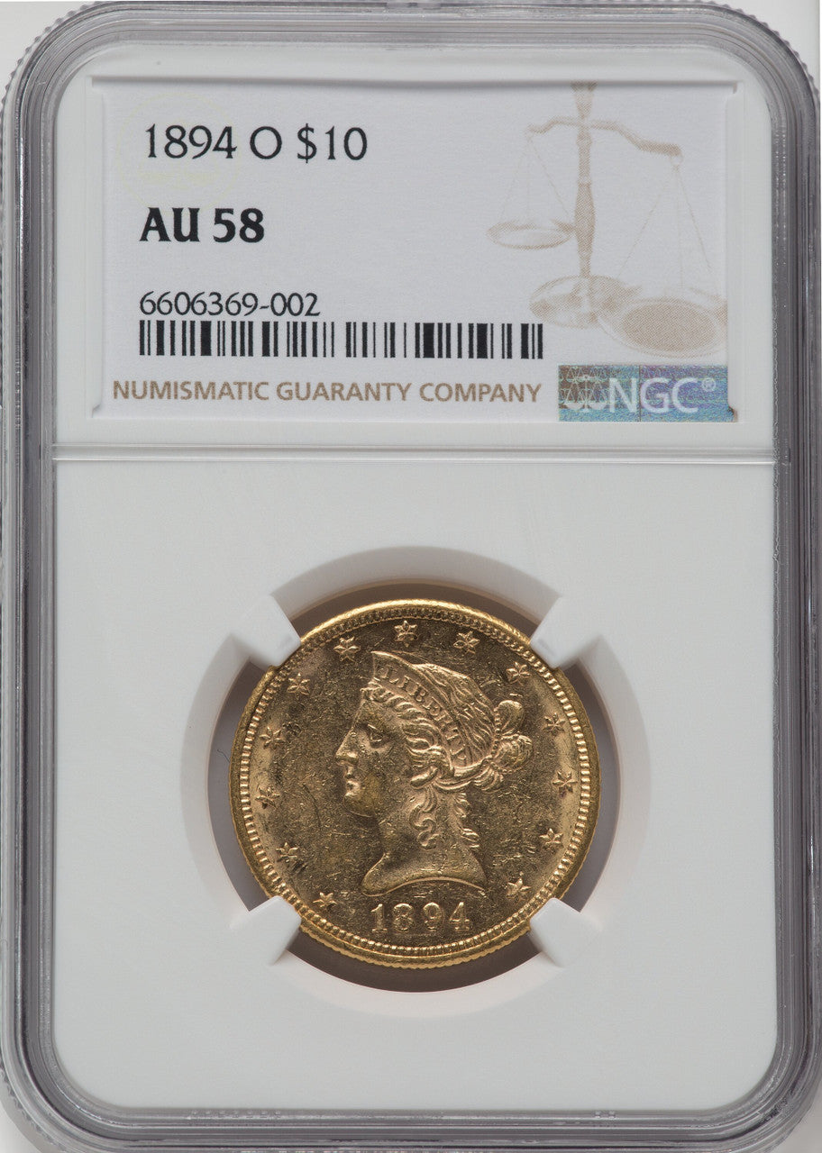 1894-O $10 Liberty Eagle NGC AU58