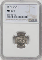 1879 3CN NGC Plus Three Cent Nickel NGC MS67+