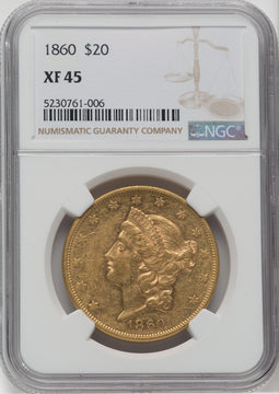 1860 $20 Liberty Double Eagle NGC XF45