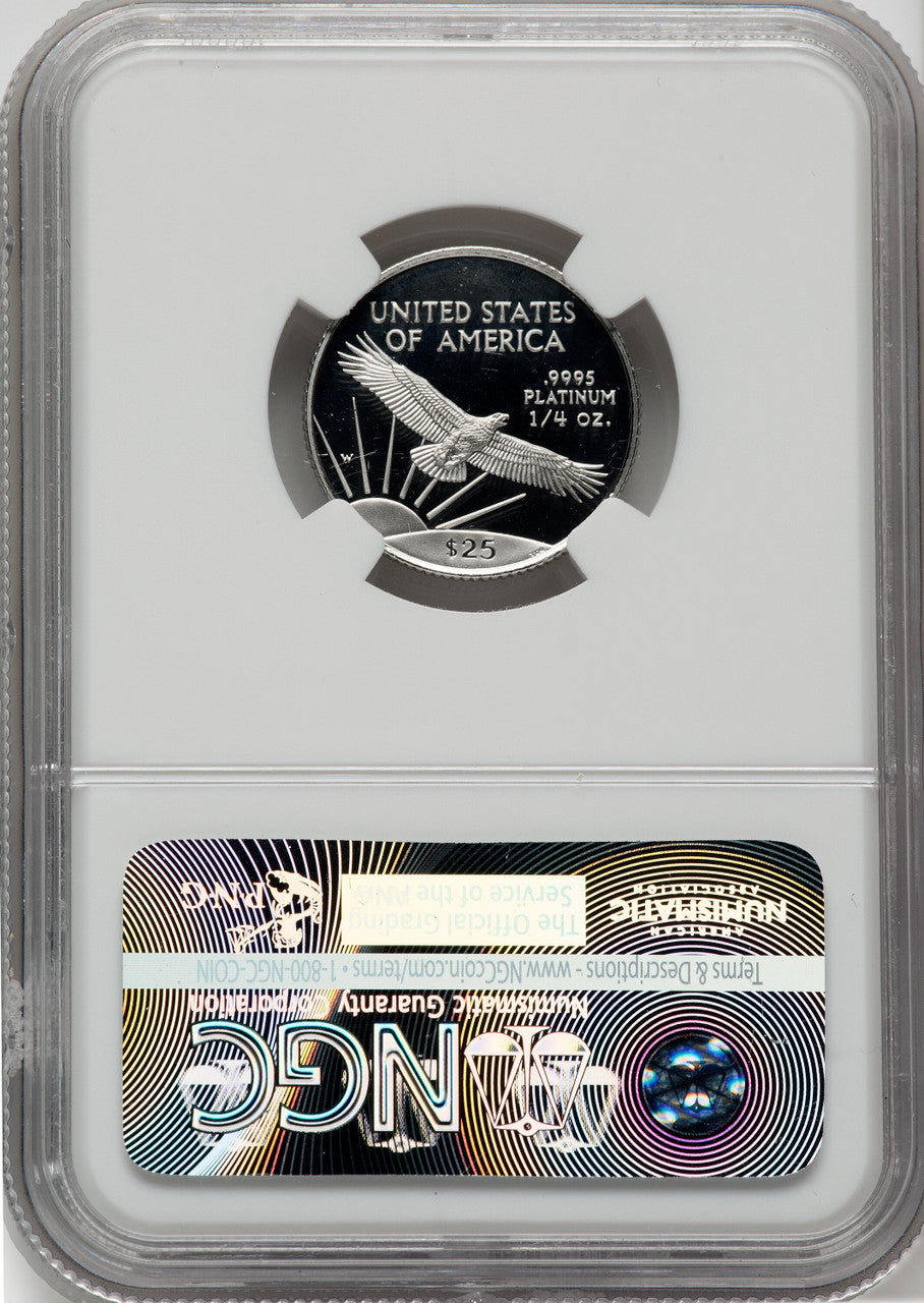 1997-W $25 Quarter-Ounce Platinum Eagle Statue of Liberty Mike Castle Signature NGC PF70