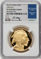 2018-W $50 One-Ounce Gold Buffalo NGC PF70 Edmund Moy