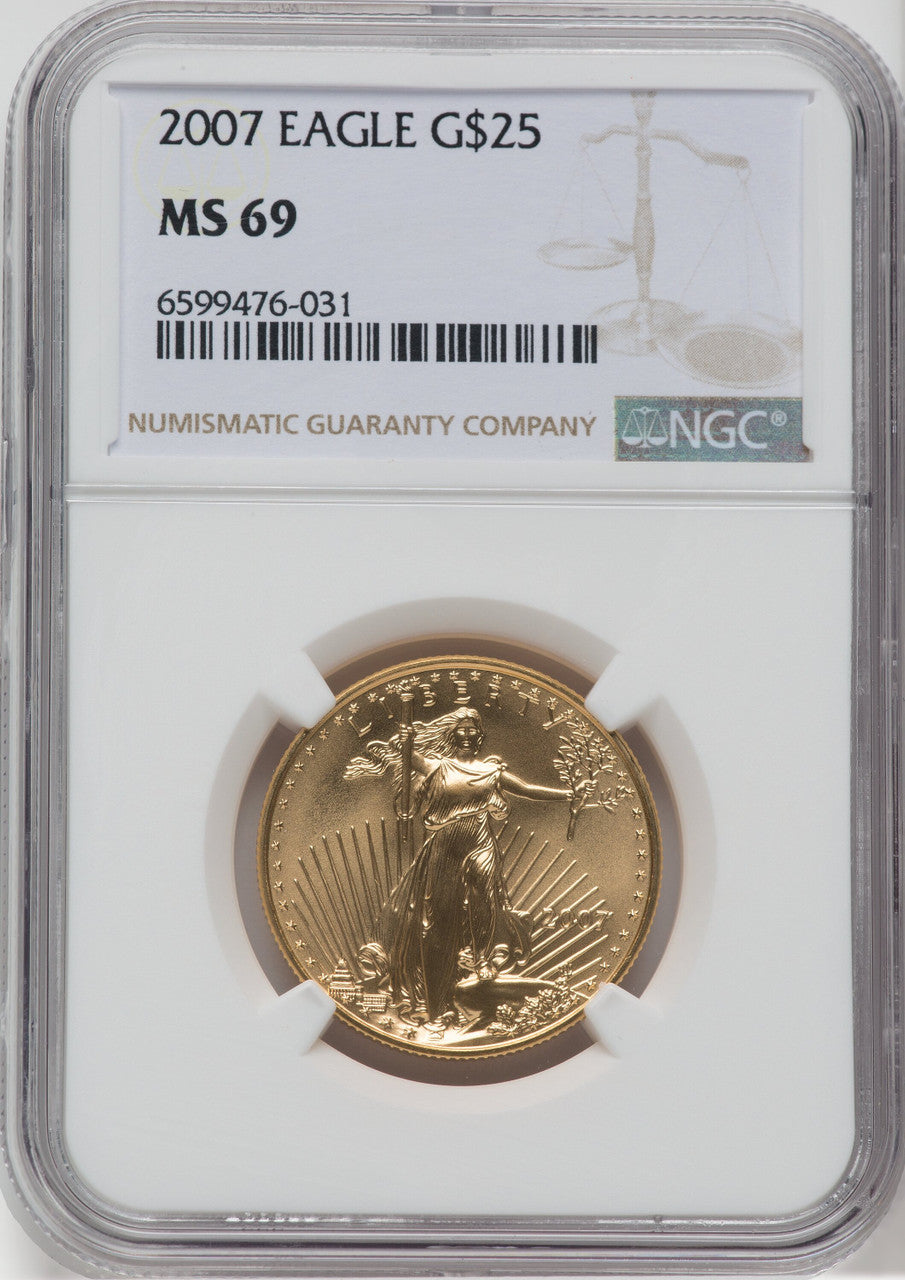 2007 $25 Half-Ounce Gold Eagle NGC MS69