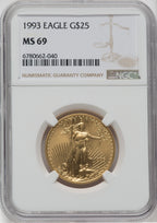 1993 $25 Half-Ounce Gold Eagle NGC MS69