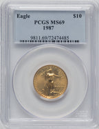 1987 $10 Quarter-Ounce Gold Eagle PCGS MS69