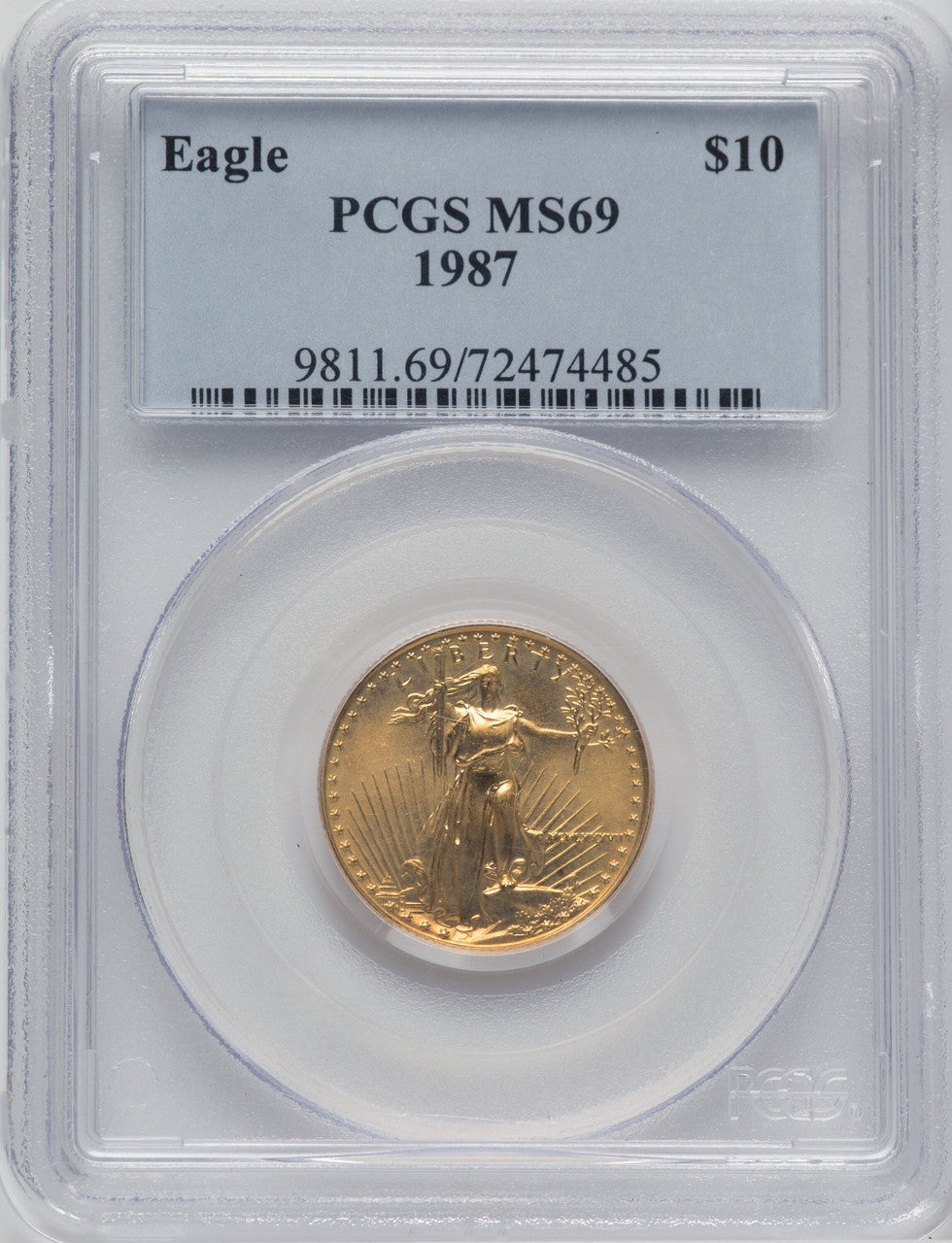 1987 $10 Quarter-Ounce Gold Eagle PCGS MS69