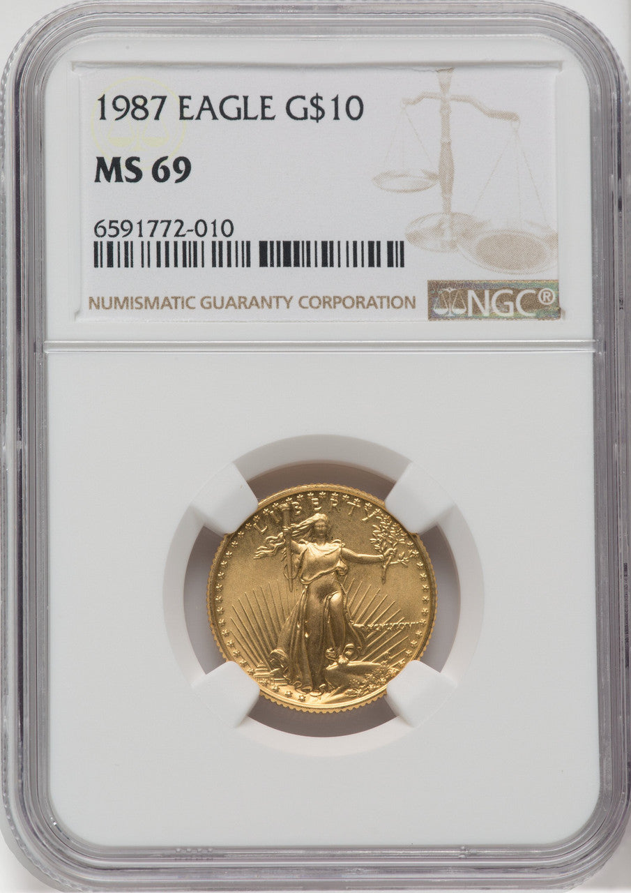 1987 $10 Quarter-Ounce Gold Eagle NGC MS69