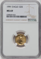 1991 $5 Tenth-Ounce Gold Eagle NGC MS69