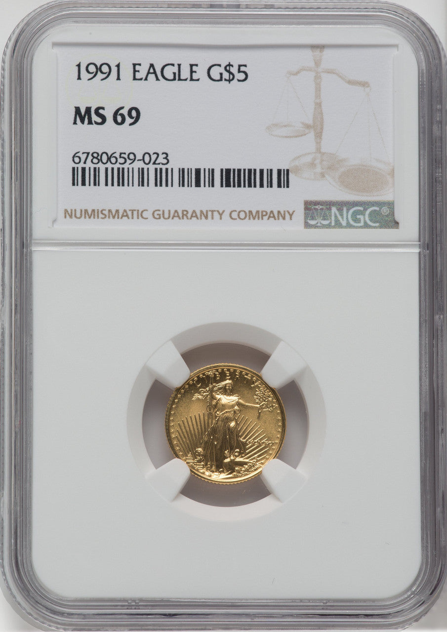 1991 $5 Tenth-Ounce Gold Eagle NGC MS69