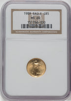 1989 $5 Tenth-Ounce Gold Eagle NGC MS69