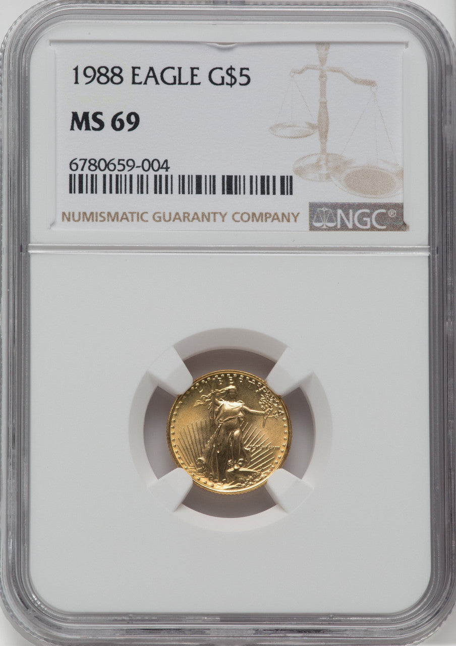 1988 $5 Tenth-Ounce Gold Eagle NGC MS69
