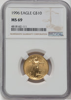 1996 $10 Quarter-Ounce Gold Eagle NGC MS69