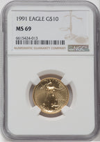 1991 $10 Quarter-Ounce Gold Eagle NGC MS69