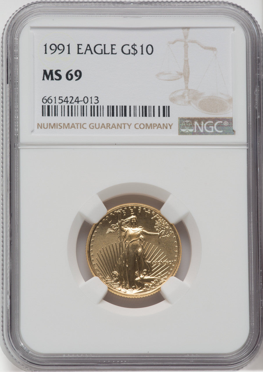 1991 $10 Quarter-Ounce Gold Eagle NGC MS69